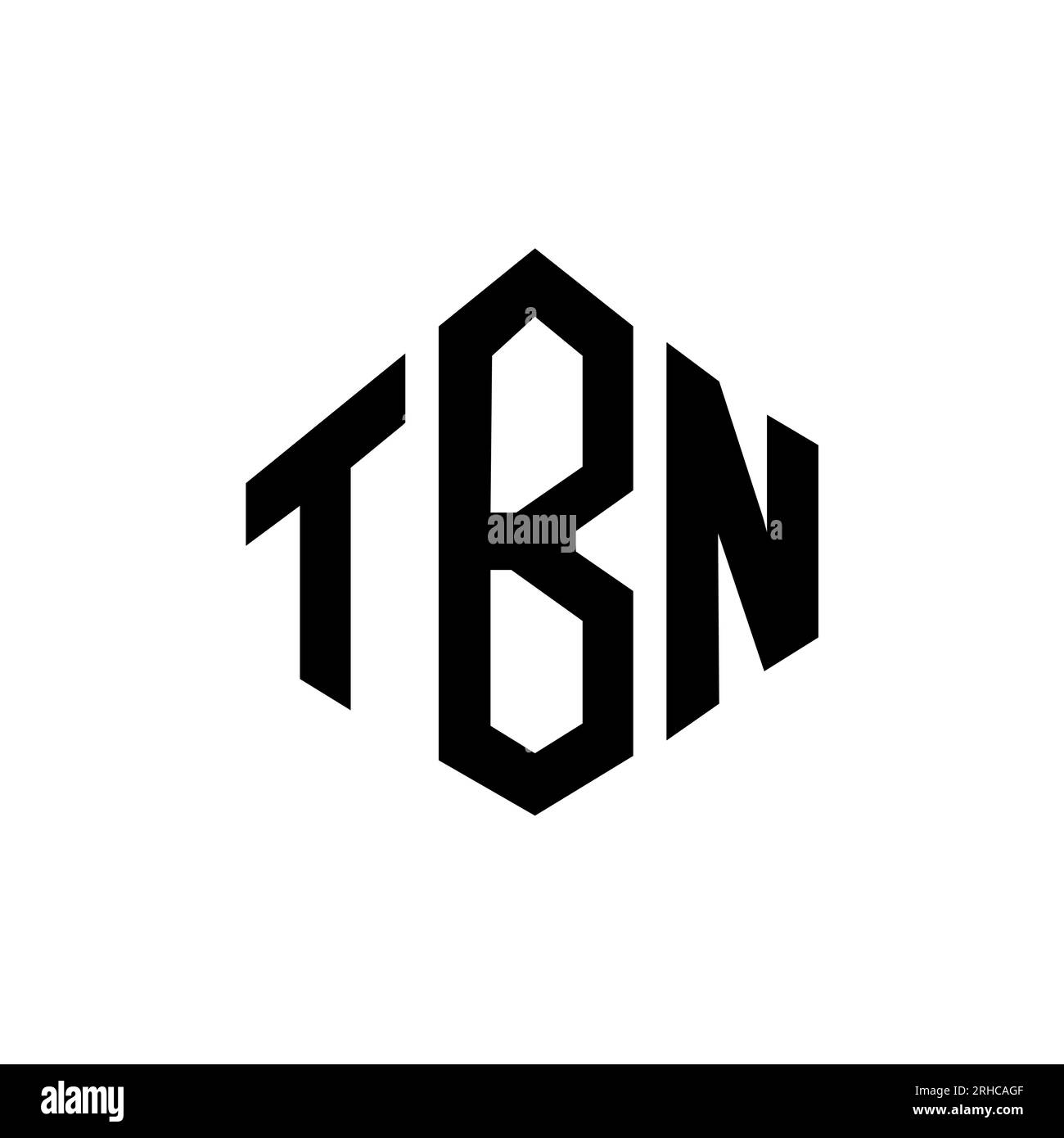 TBN letter logo design with polygon shape. TBN polygon and cube shape logo design. TBN hexagon vector logo template white and black colors. TBN monogr Stock Vector