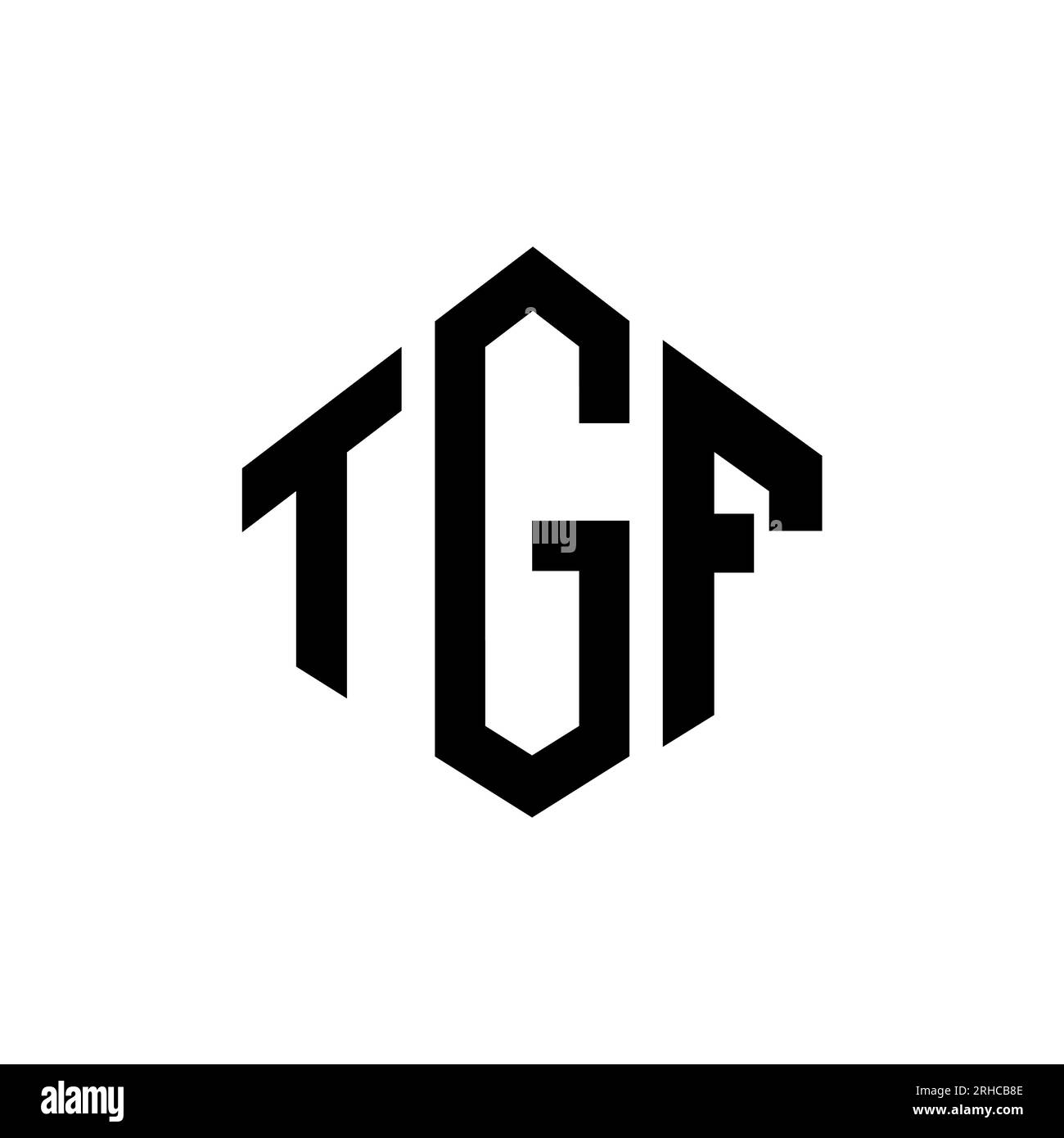 TGF letter logo design with polygon shape. TGF polygon and cube shape