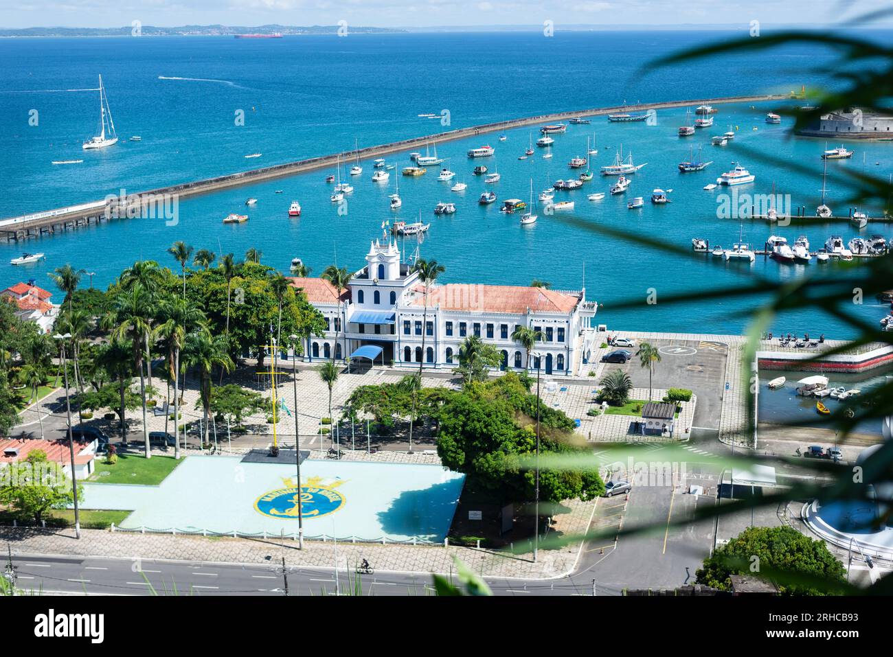 Salvador, Bahia, Brazil - April 02, 2023: View from the top of Todos os Santos bay. Postcard from the city of Salvador in the Brazilian state of Bahia Stock Photo