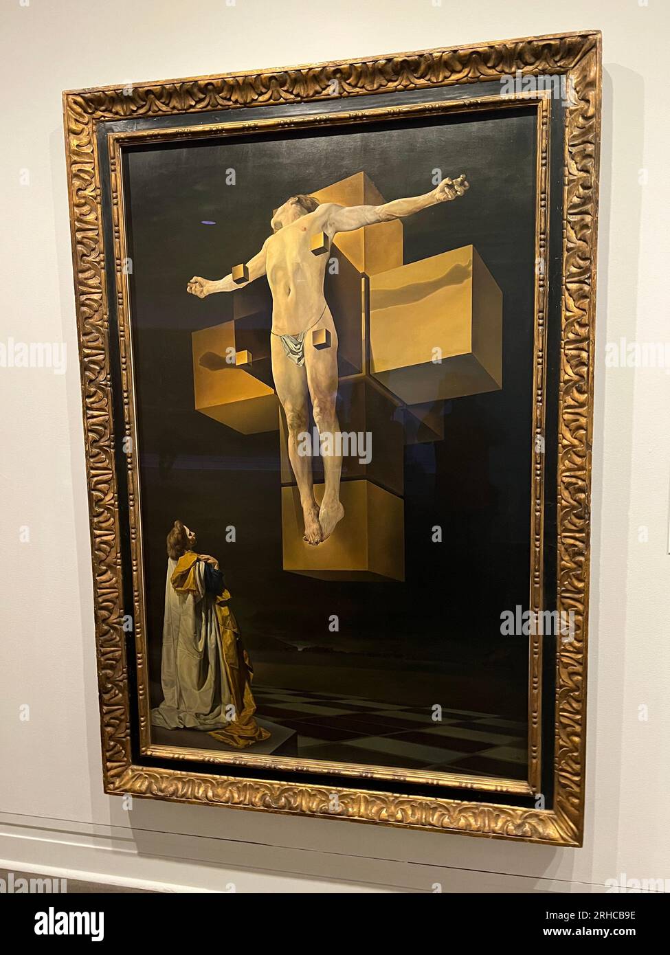 Salvadore Dali, Spanish; Crucifixion (Corpus Hypercubus), 1954, Oil on canvas. Metropolitan Museum, New York City. Stock Photo