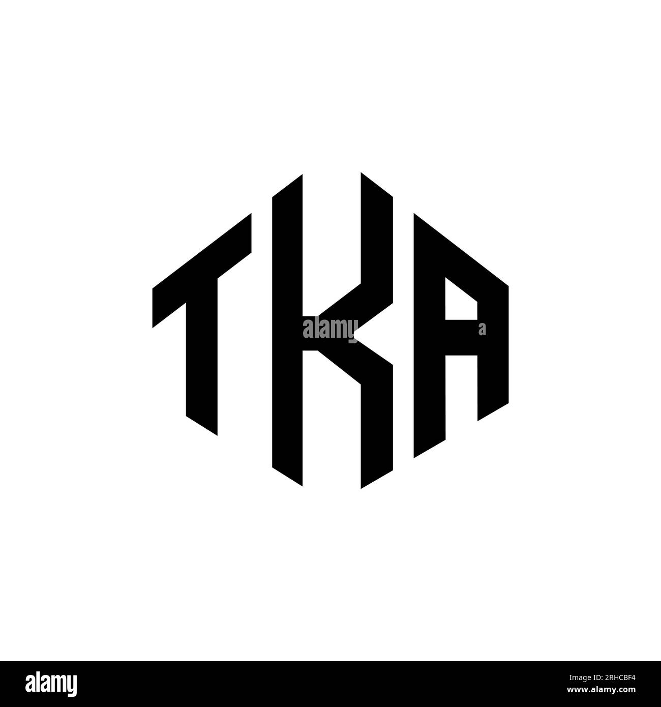 TKA letter logo design with polygon shape. TKA polygon and cube shape logo design. TKA hexagon vector logo template white and black colors. TKA monogr Stock Vector