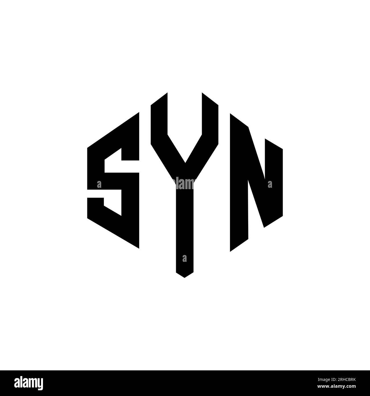 SYN letter logo design with polygon shape. SYN polygon and cube shape logo design. SYN hexagon vector logo template white and black colors. SYN monogr Stock Vector