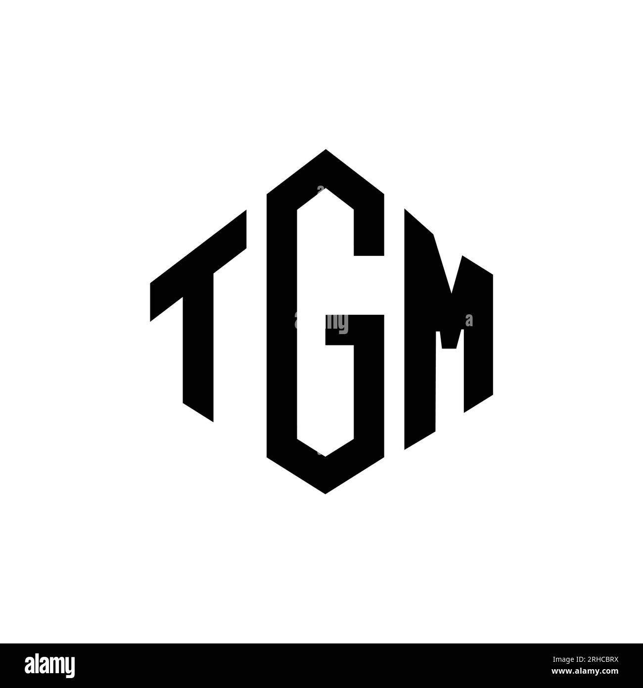 TGM letter logo design with polygon shape. TGM polygon and cube shape