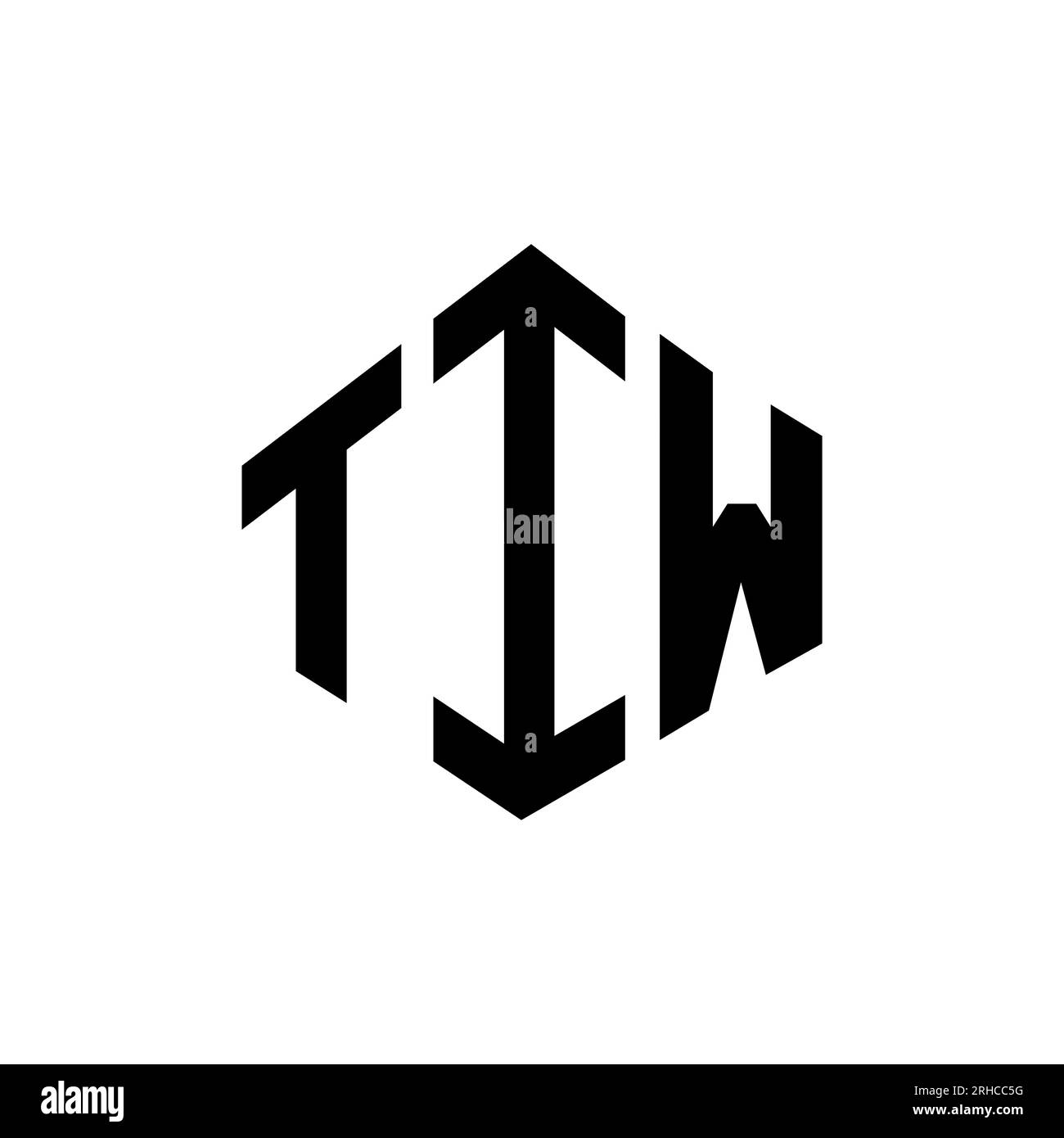 TIW letter logo design with polygon shape. TIW polygon and cube shape logo design. TIW hexagon vector logo template white and black colors. TIW monogr Stock Vector