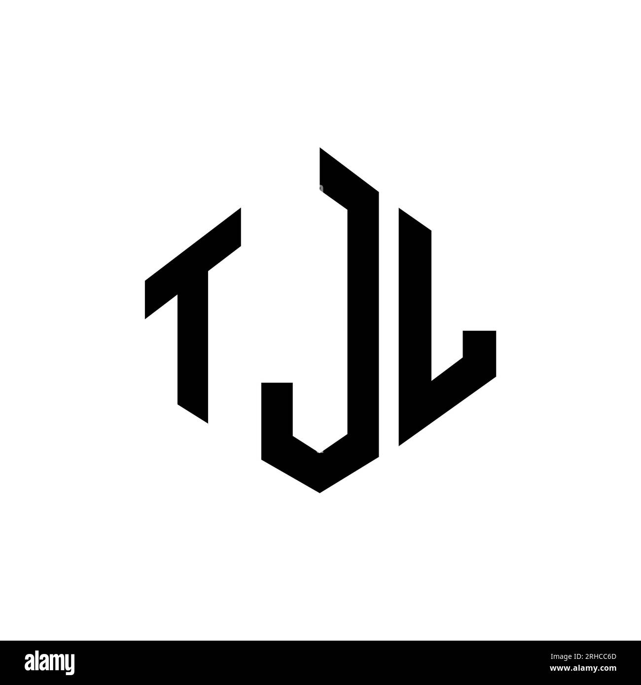 TJL letter logo design with polygon shape. TJL polygon and cube shape logo design. TJL hexagon vector logo template white and black colors. TJL monogr Stock Vector