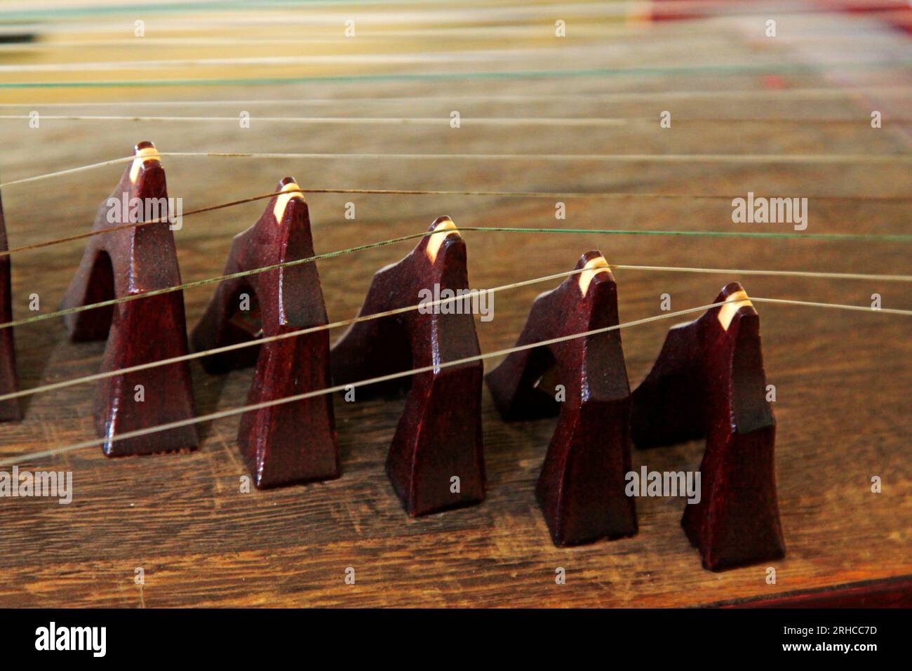 closeup of Chinese Zheng, a chinese musical instrument Stock Photo Alamy