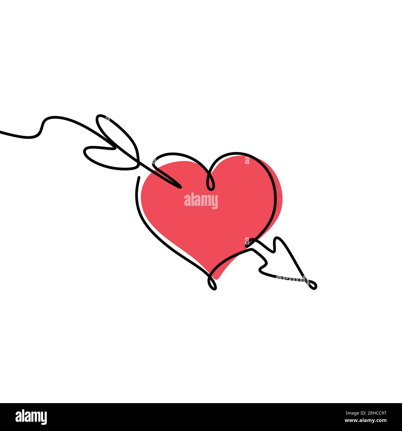 line drawing continues romance arrow. Stock Vector
