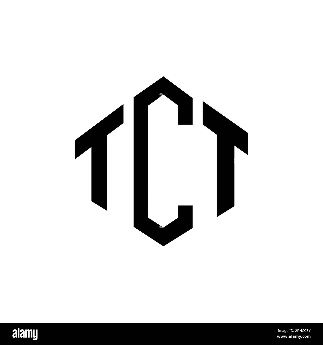 TCT letter logo design with polygon shape. TCT polygon and cube shape