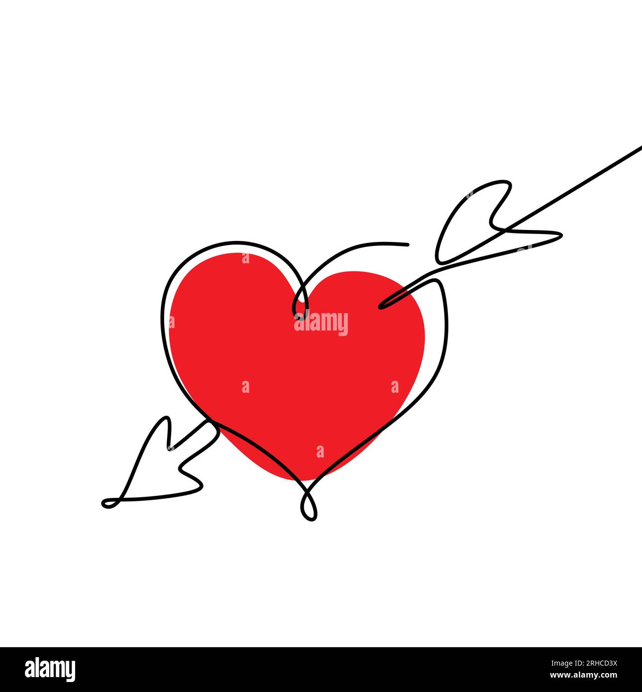 line drawing continues romance arrow. Stock Vector