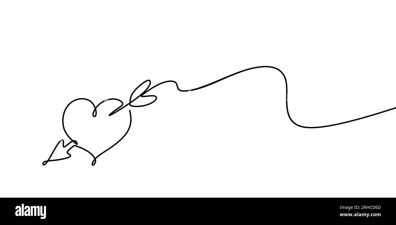 line drawing continues romance arrow. Stock Vector