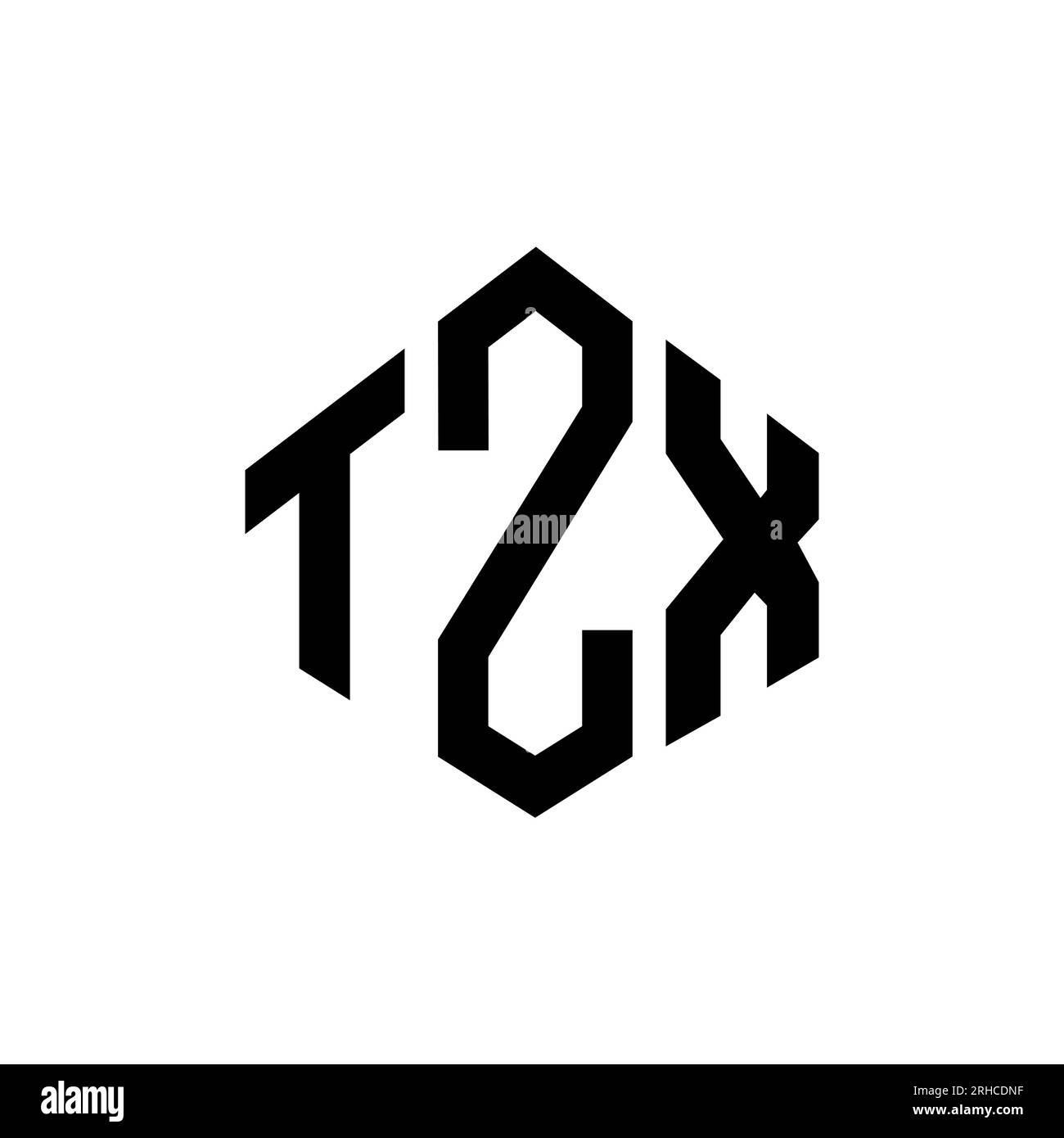 TZX letter logo design with polygon shape. TZX polygon and cube shape ...