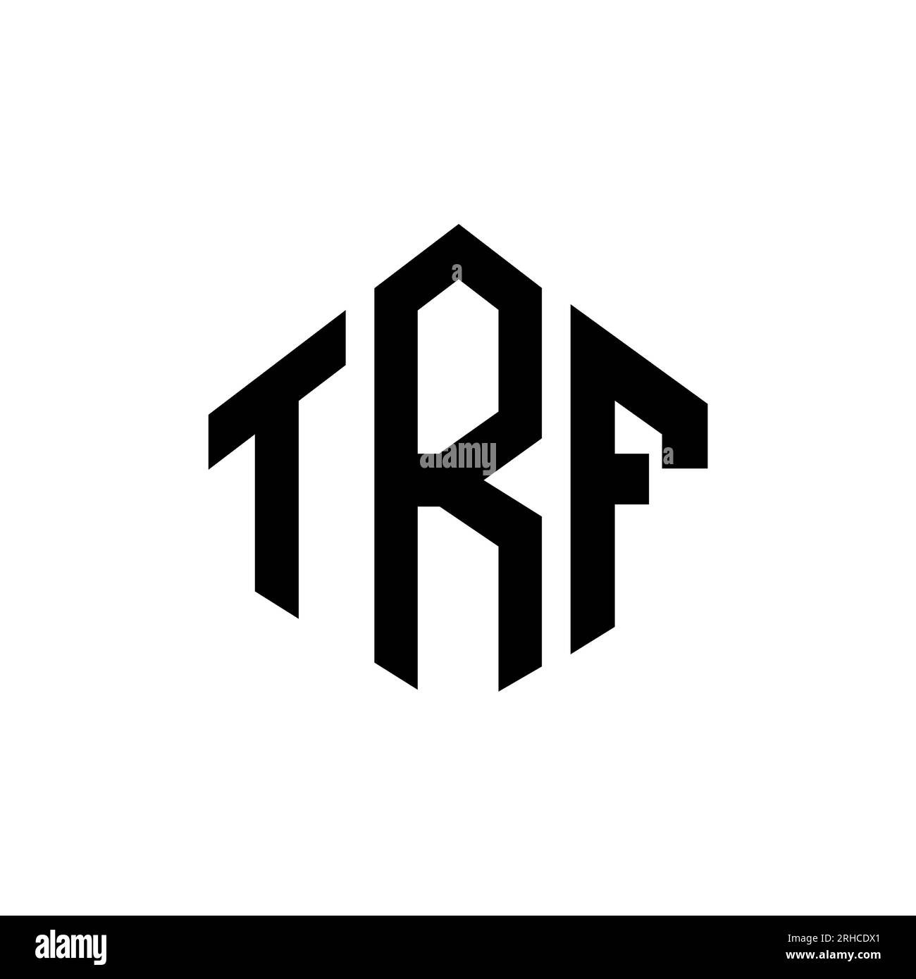 TRF letter logo design with polygon shape. TRF polygon and cube shape