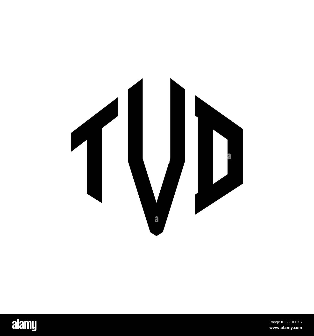 TVD letter logo design with polygon shape. TVD polygon and cube shape