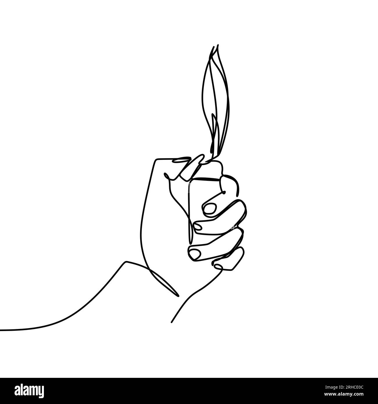 one continuous line of one hand is lighting a match vector illustration Stock Vector