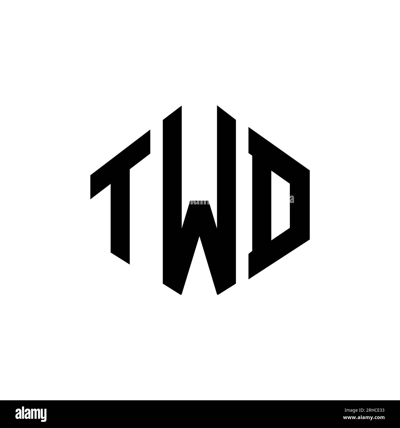 TWD letter logo design with polygon shape. TWD polygon and cube shape