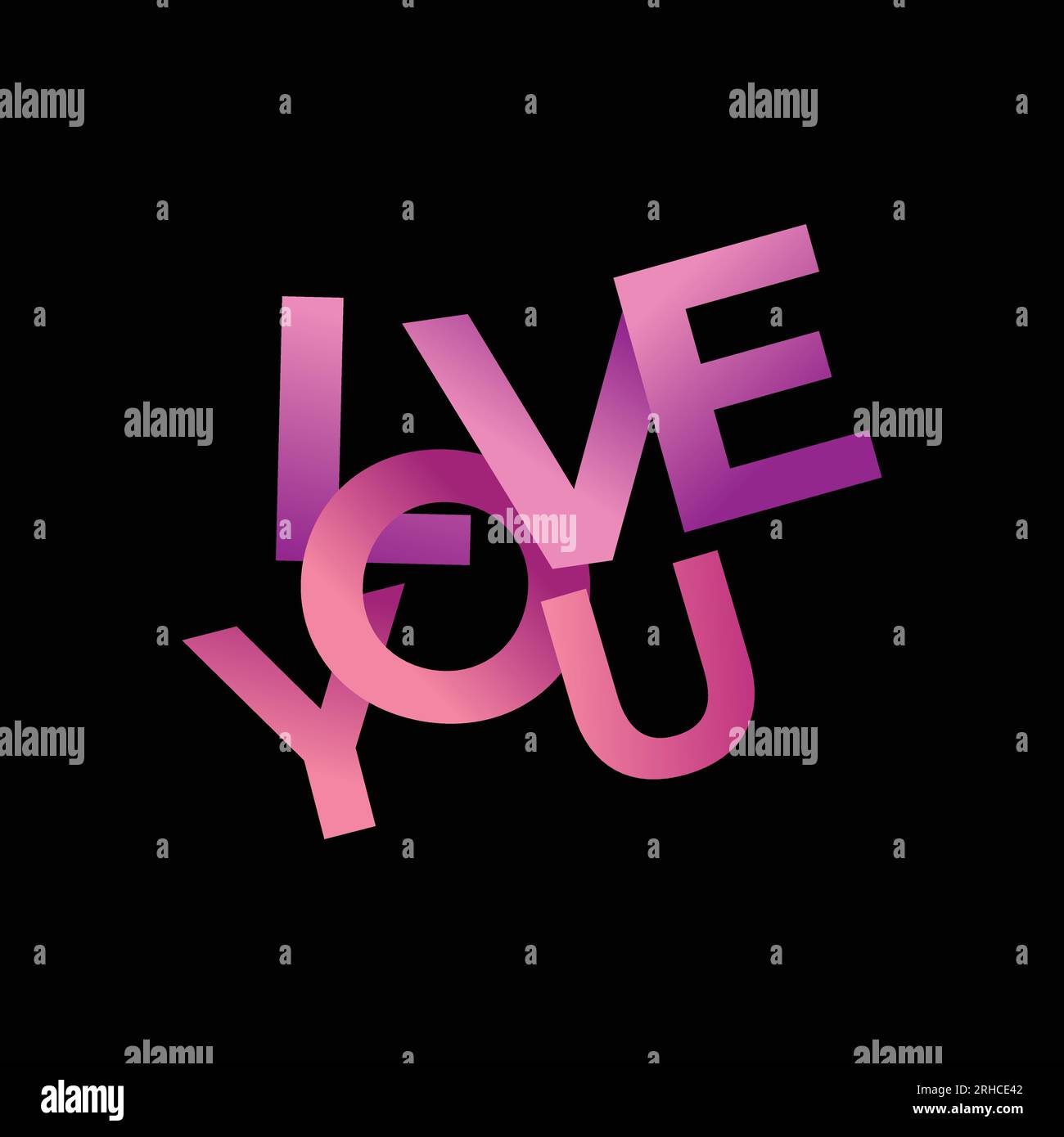 Love text 3d realistic isolated on black background for valentine's day card template banner vector illustration. Stock Vector