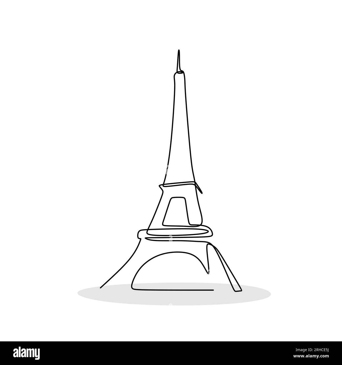 Eiffel tower in Paris one line drawing vector illustration Stock Vector