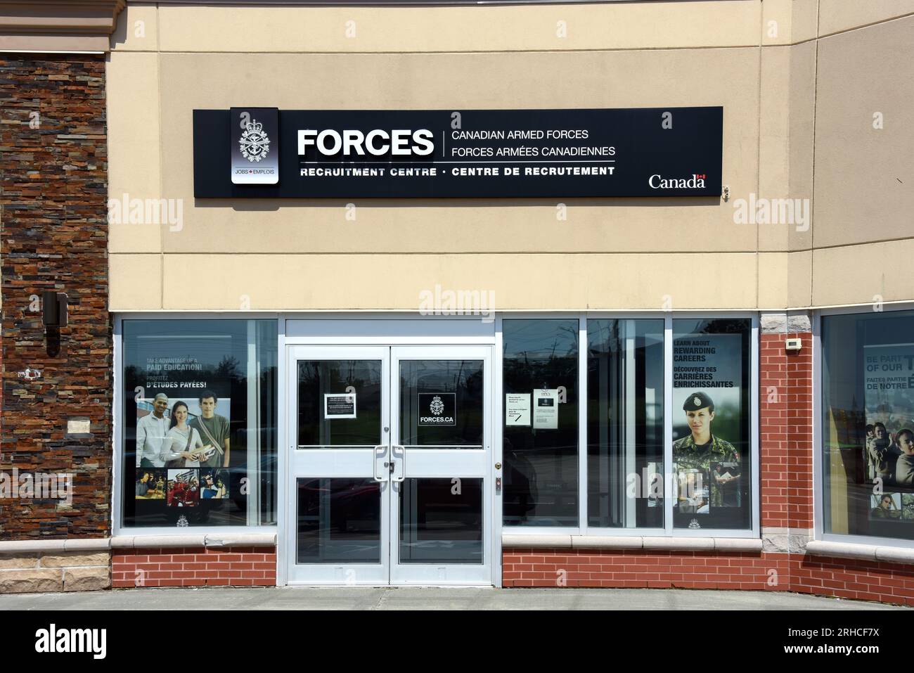 Sydney, Canada - July 25, 2023: Canadian Armed Forces Recruitment Centre in Sydney, Nova Scotia. Recruitment is crucial to the Canadian Armed Forces s Stock Photo