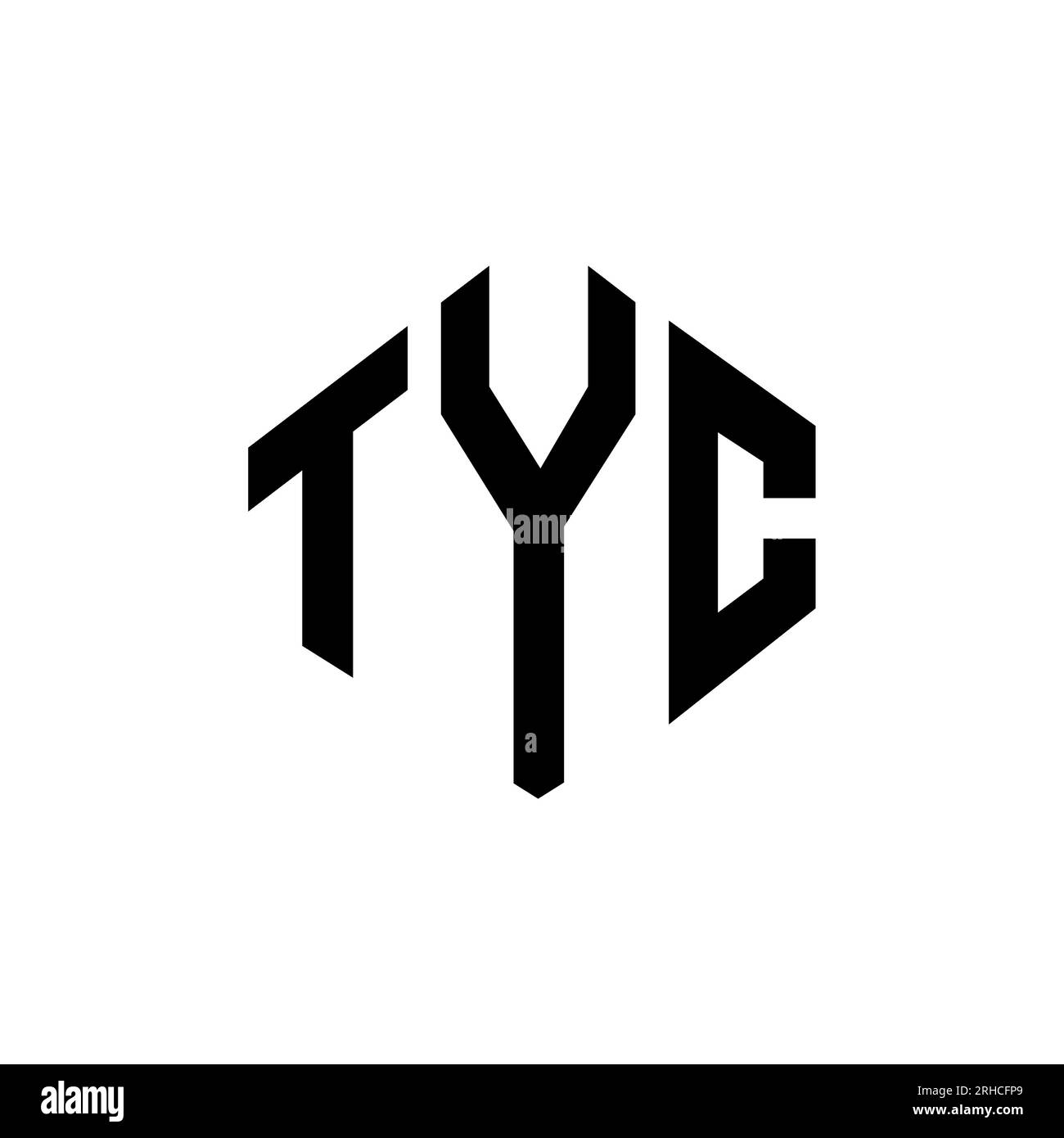 TYC letter logo design with polygon shape. TYC polygon and cube shape logo design. TYC hexagon