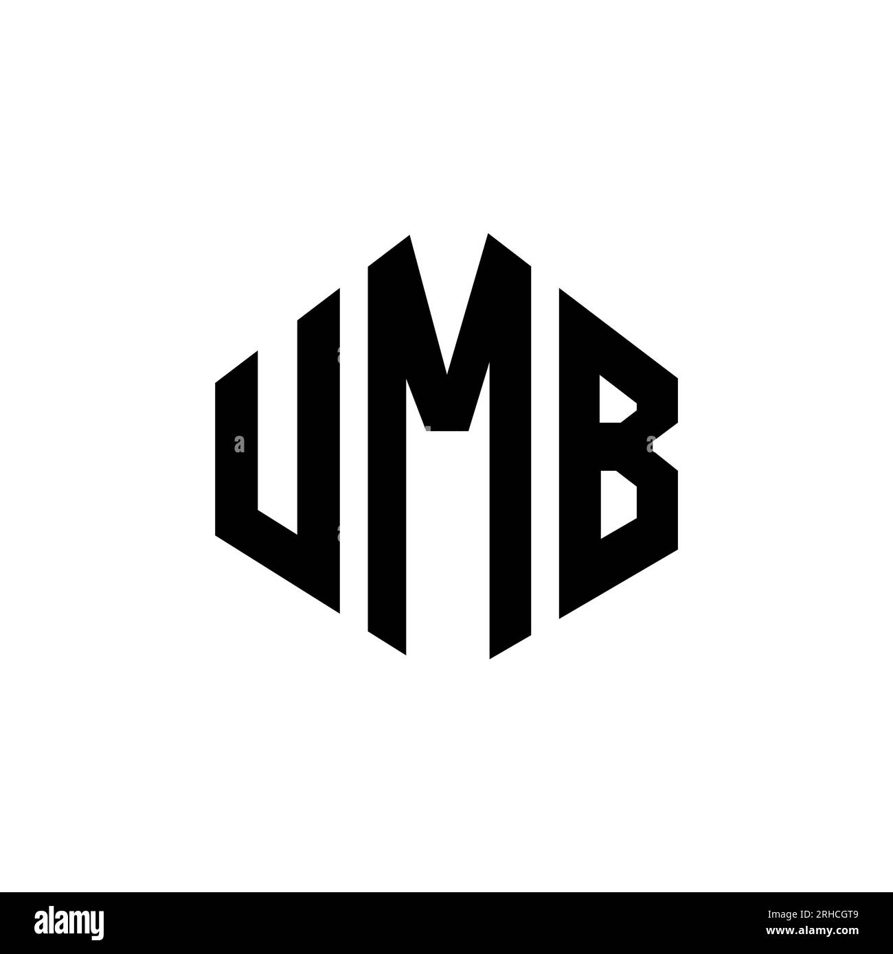 UMB letter logo design with polygon shape. UMB polygon and cube shape
