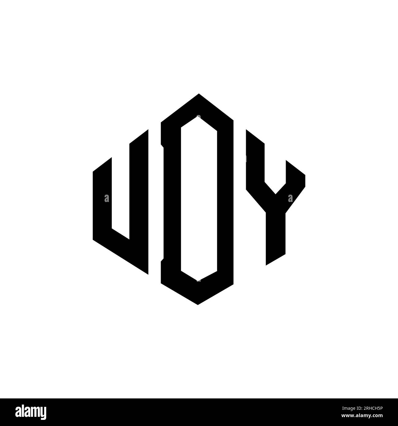 UDY letter logo design with polygon shape. UDY polygon and cube shape logo design. UDY hexagon vector logo template white and black colors. UDY monogr Stock Vector