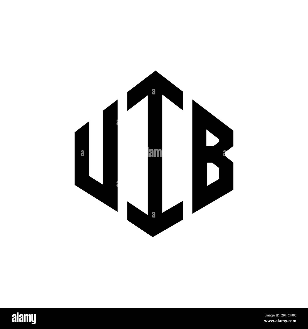 UIB letter logo design with polygon shape. UIB polygon and cube shape ...