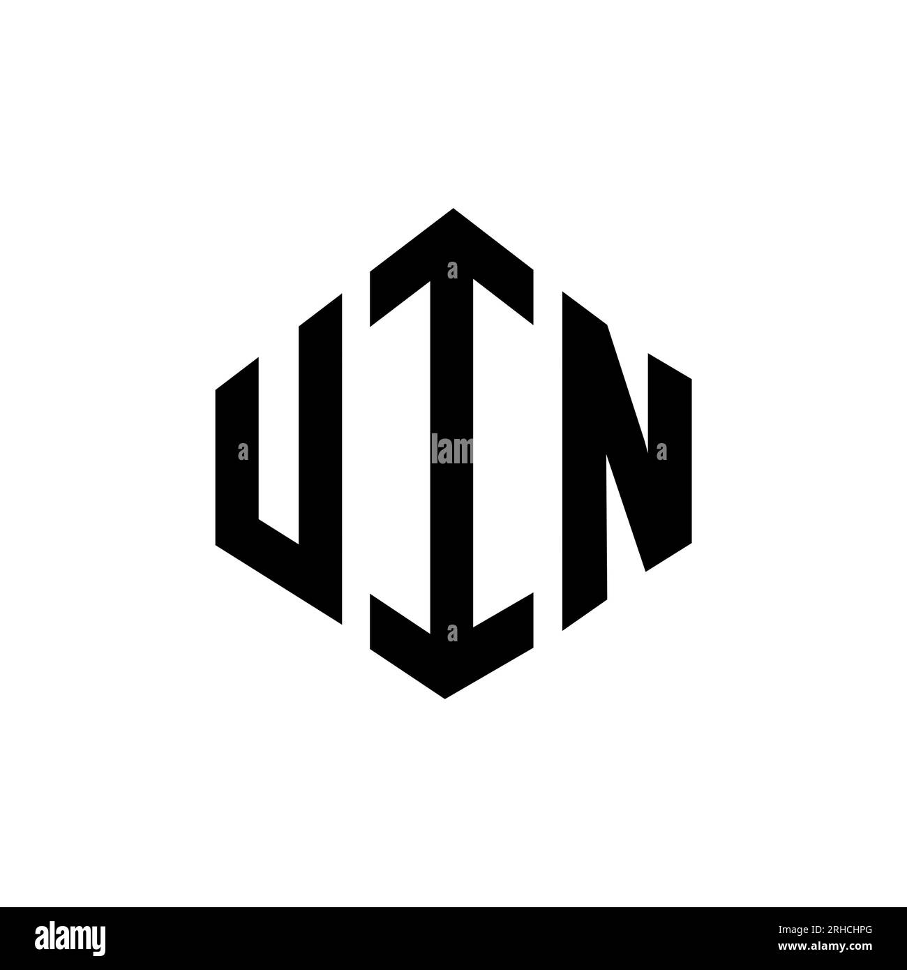 UIN letter logo design with polygon shape. UIN polygon and cube shape