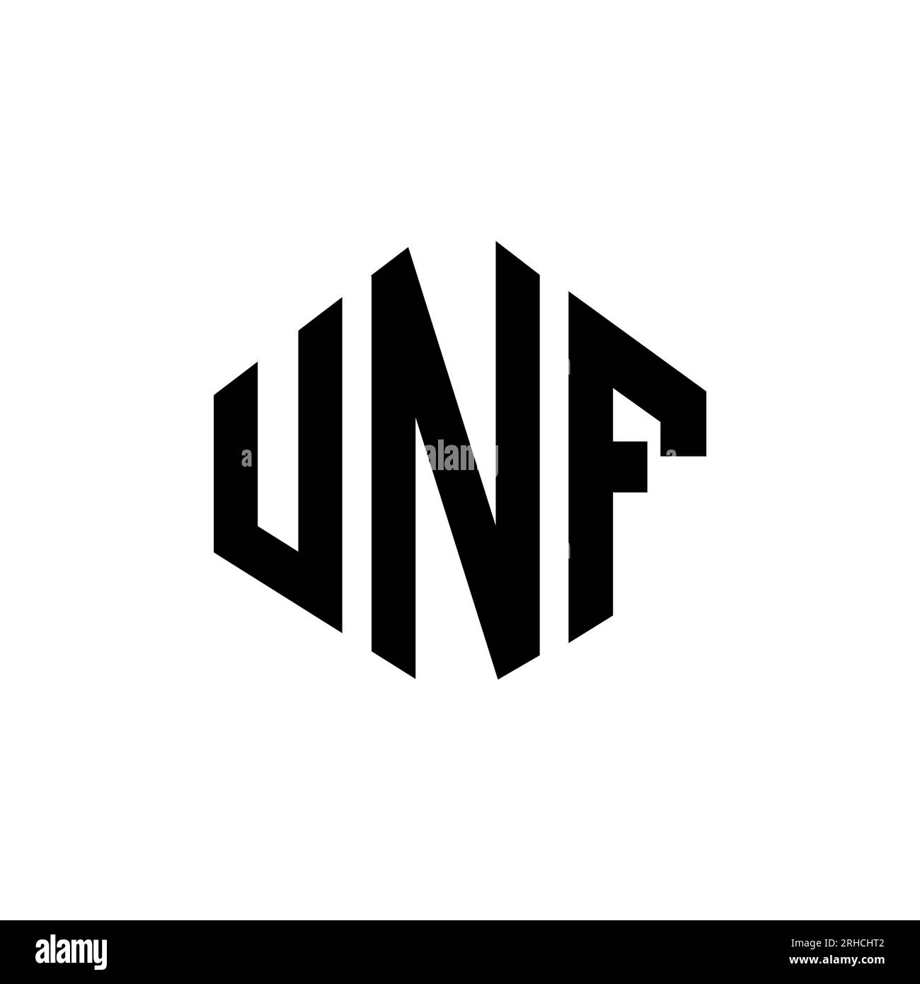 UNF letter logo design with polygon shape. UNF polygon and cube shape