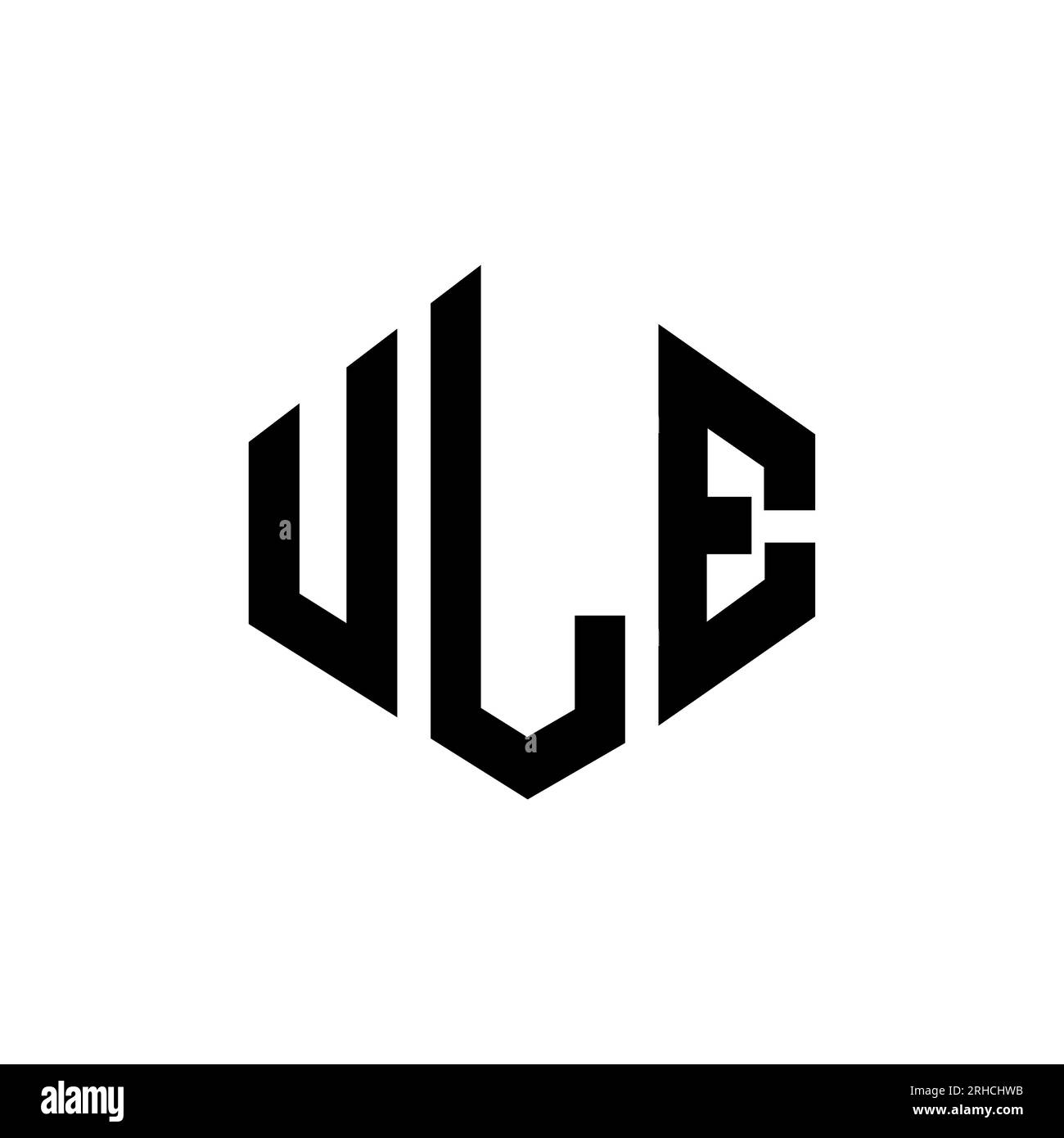 ULE letter logo design with polygon shape. ULE polygon and cube shape