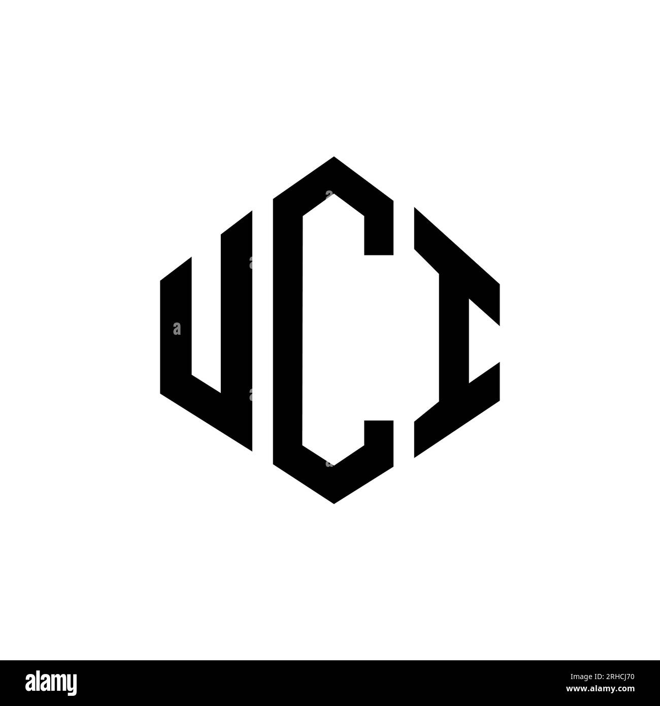 UCI letter logo design with polygon shape. UCI polygon and cube shape