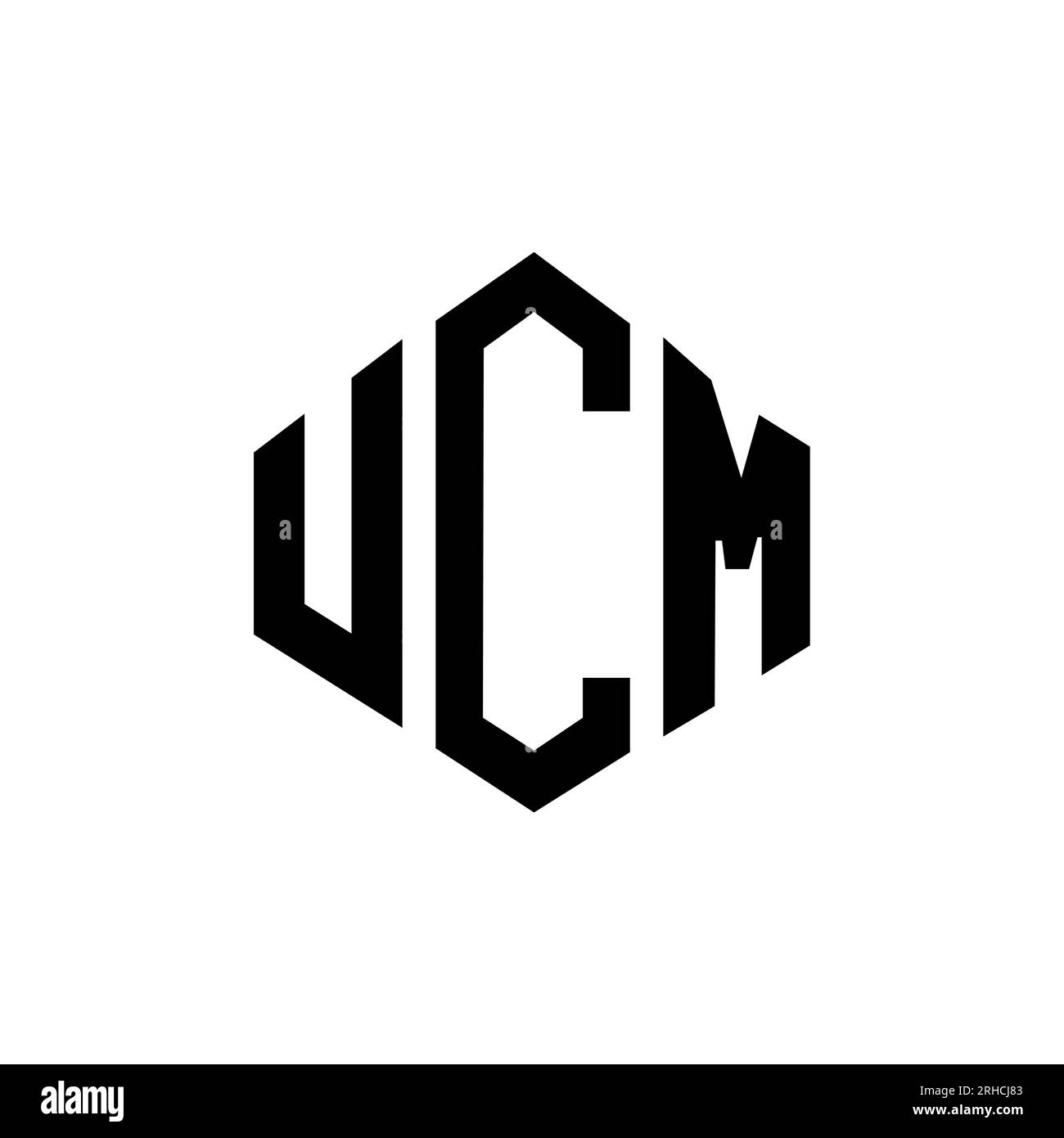 UCM letter logo design with polygon shape. UCM polygon and cube shape