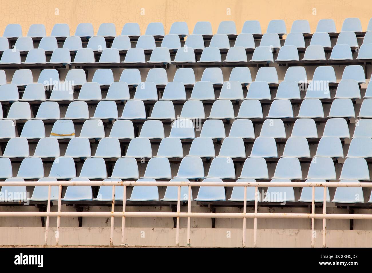 light blue seats in a stadium in a university, beijing Stock Photo