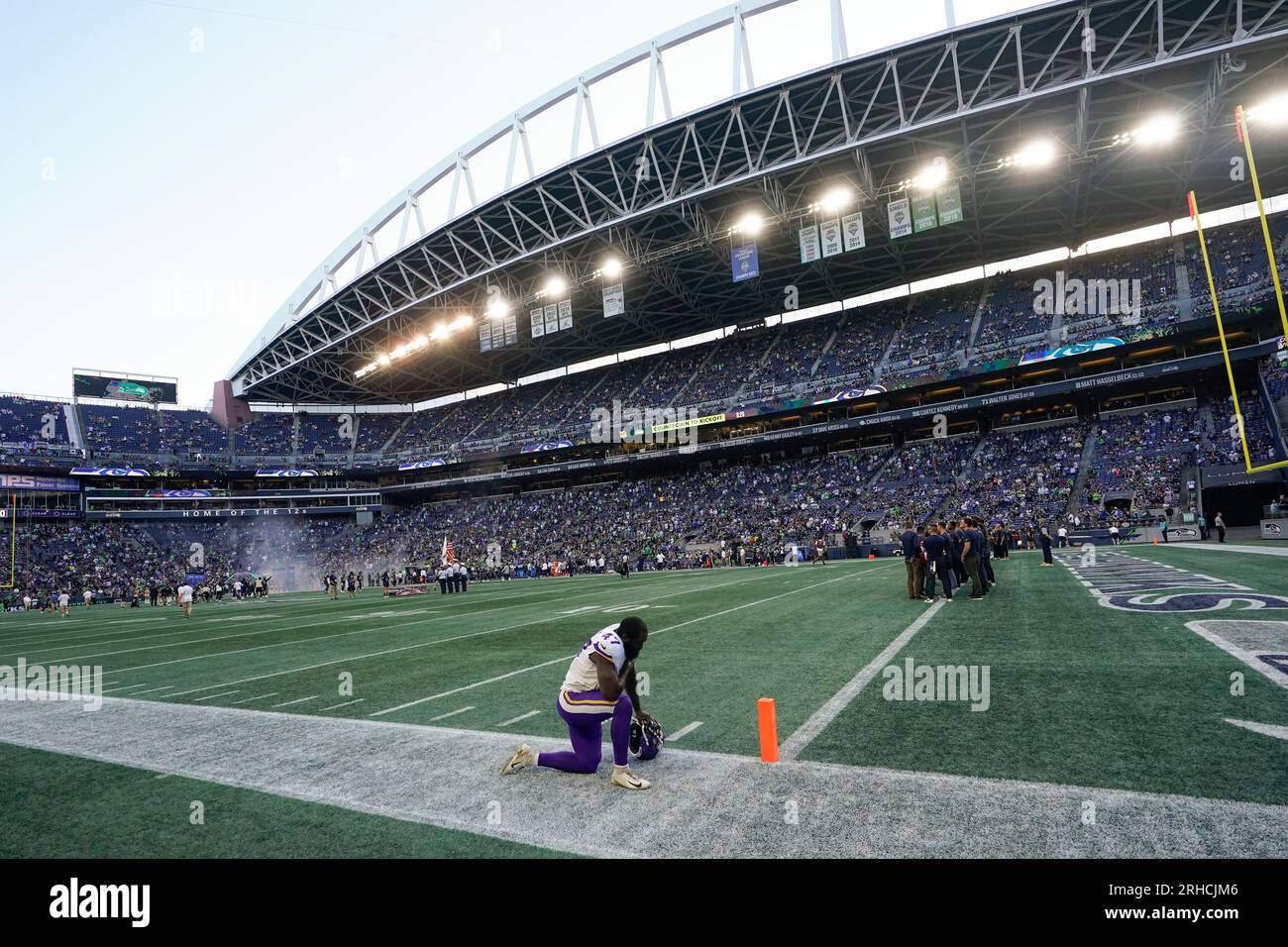 Minnesota Vikings linebacker William Kwenkeu (47) plays against the Denver  Broncos during an NFL preseason football game, Saturday, Aug. 27, 2022, in  Denver. (AP Photo/Jack Dempsey Stock Photo - Alamy