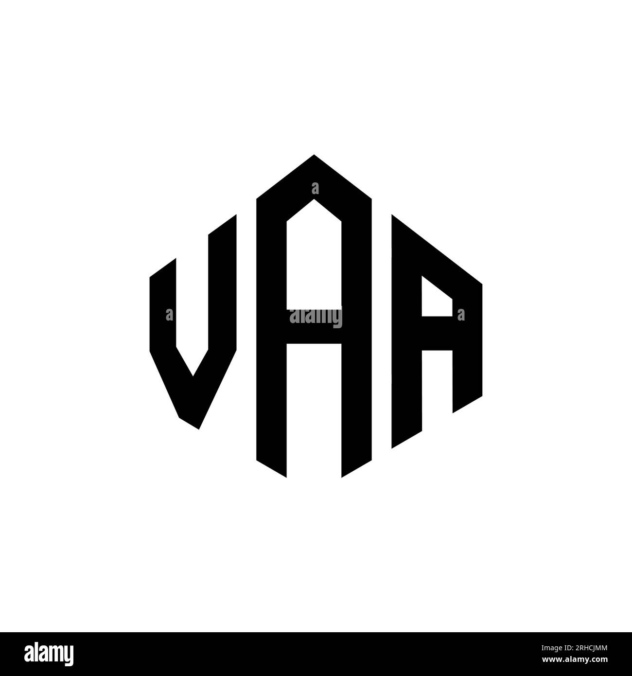 VAA letter logo design with polygon shape. VAA polygon and cube shape logo design. VAA hexagon vector logo template white and black colors. VAA monogr Stock Vector