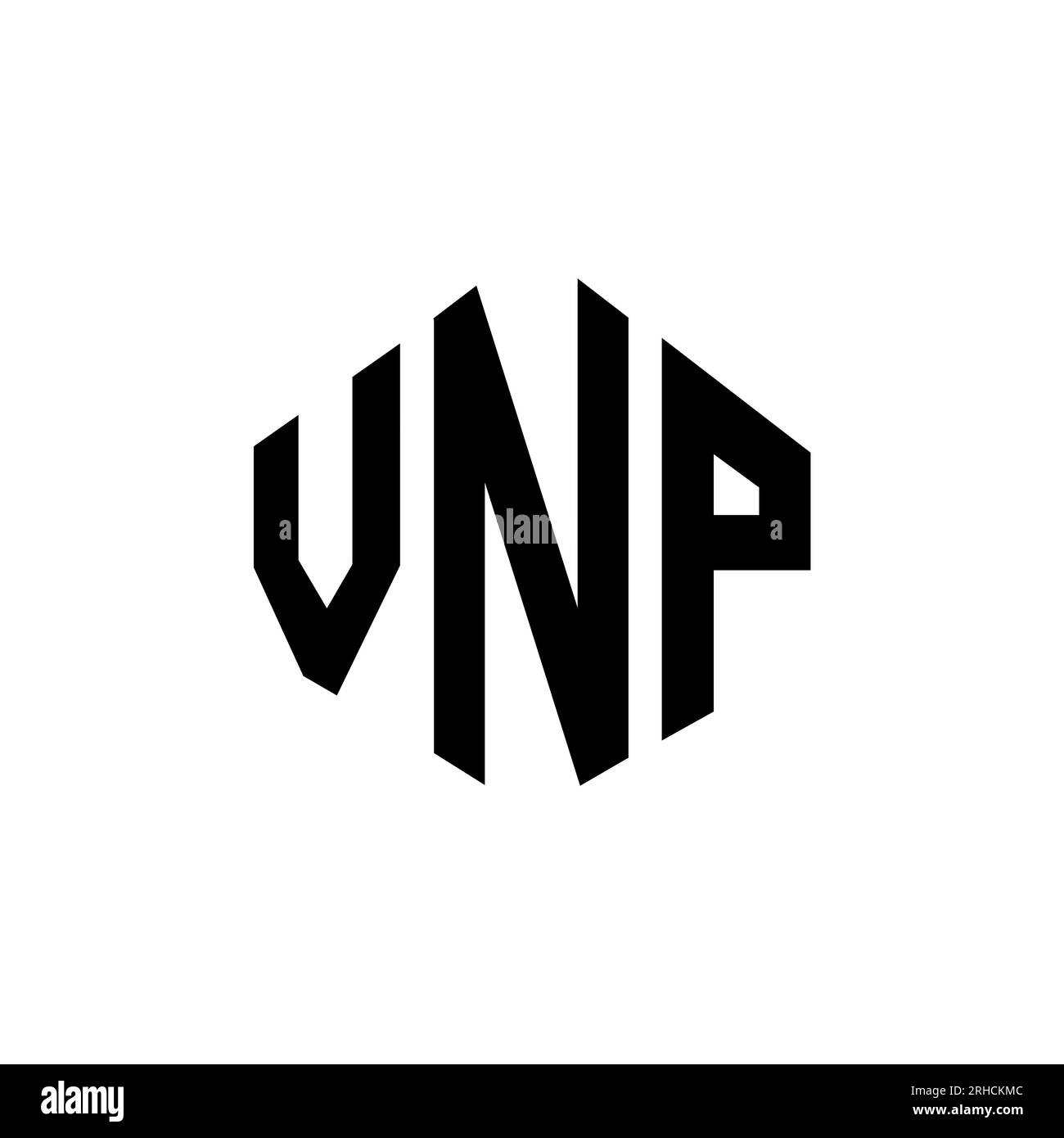 VNP letter logo design with polygon shape. VNP polygon and cube shape ...