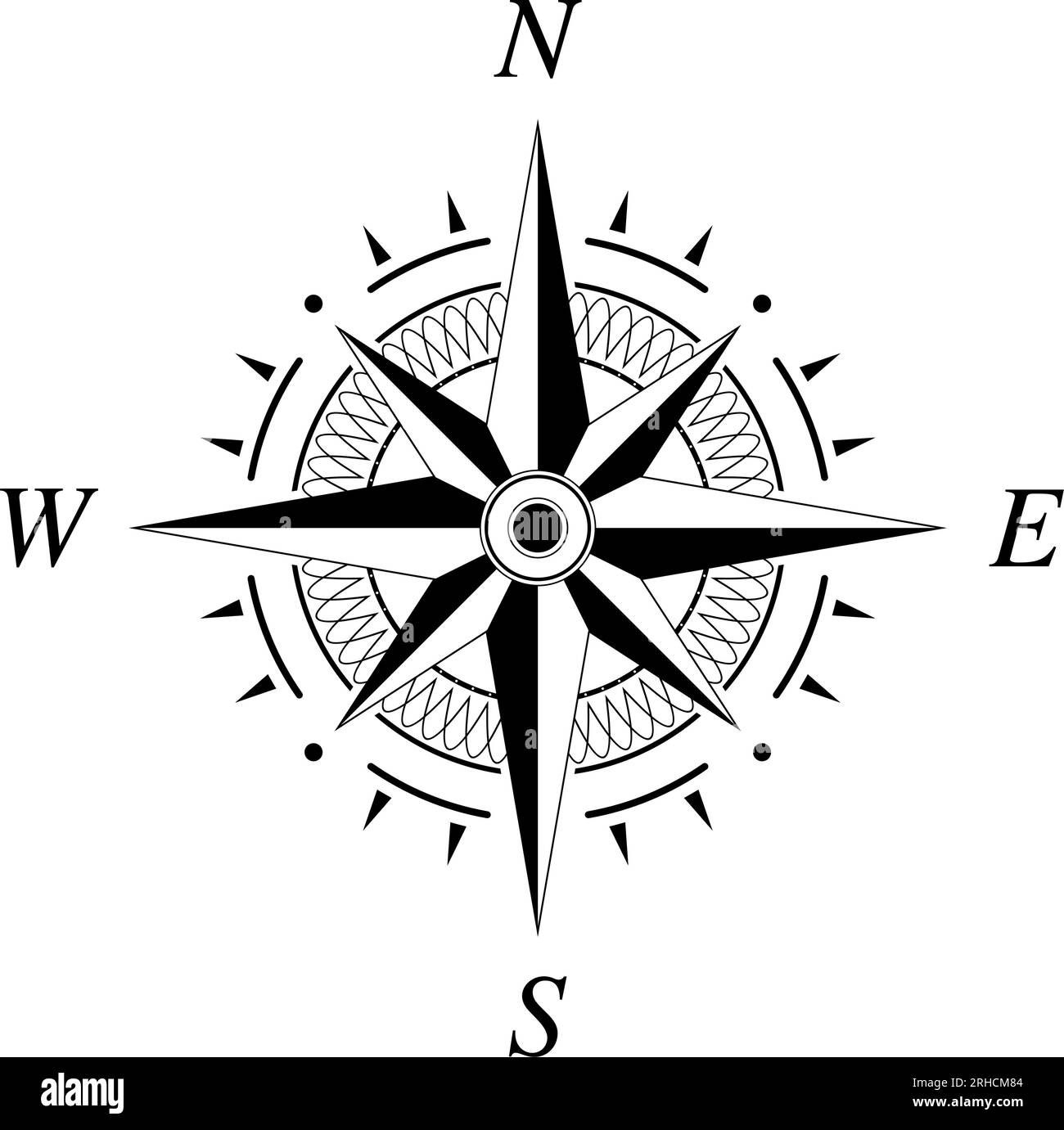 Nautical Anchor and Mandala Compass/Jpg/ Graphic by