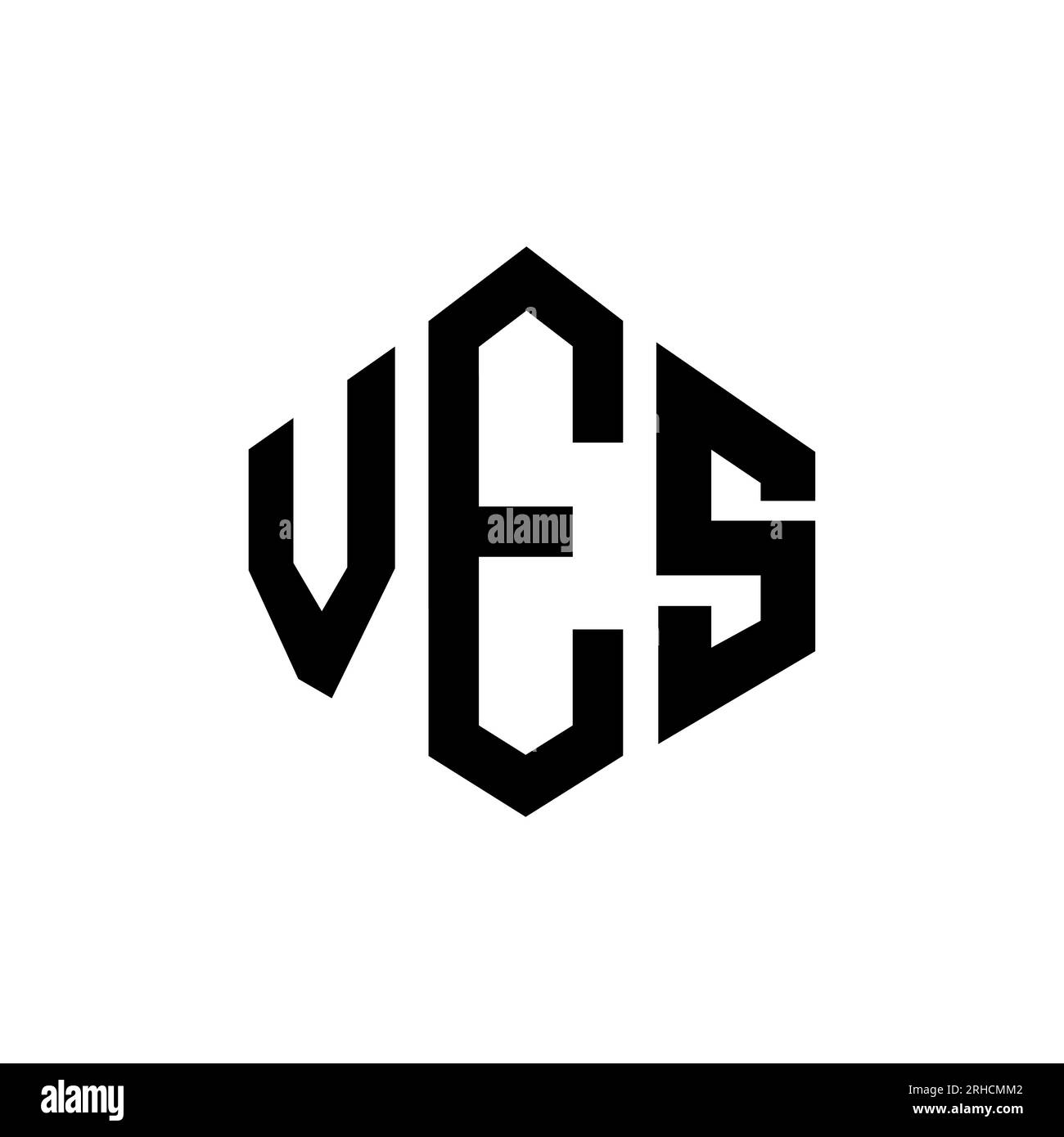 VES letter logo design with polygon shape. VES polygon and cube shape