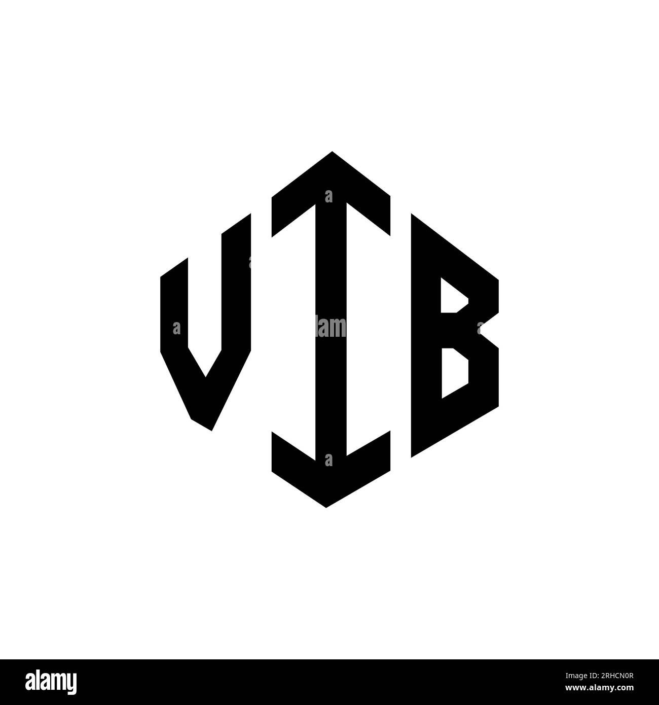 VIB letter logo design with polygon shape. VIB polygon and cube