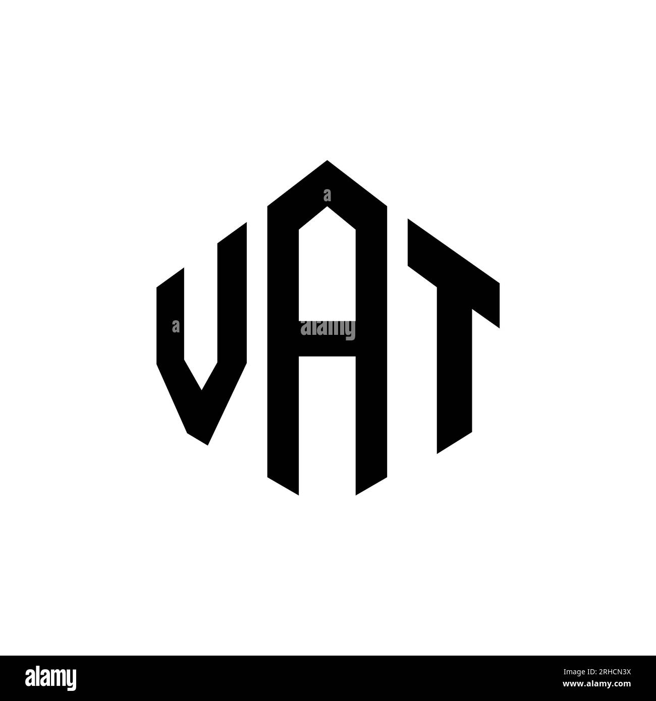 VAT letter logo design with polygon shape. VAT polygon and cube shape ...