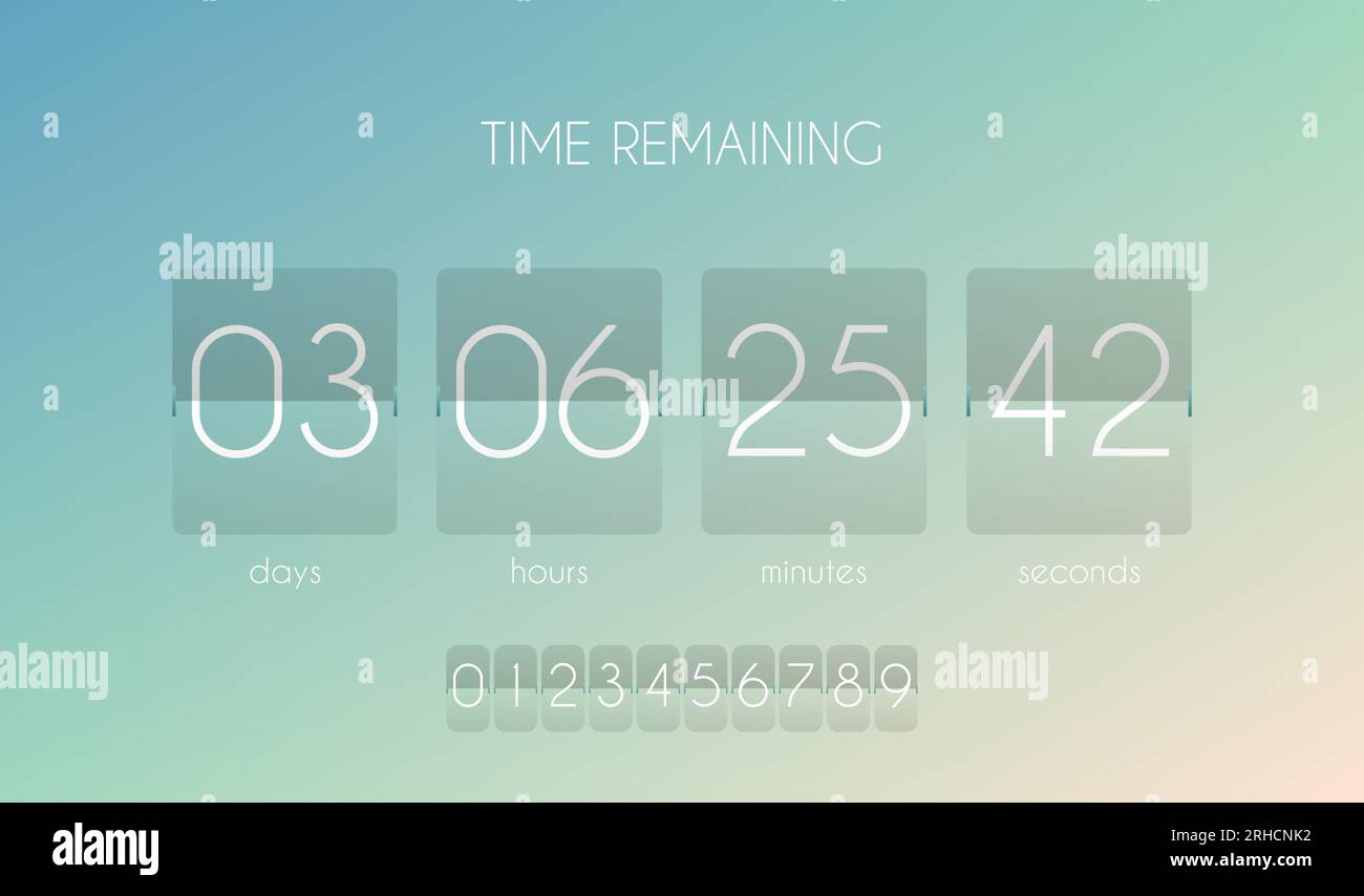 Countdown timer. Count creative clock for website. Count down remaining