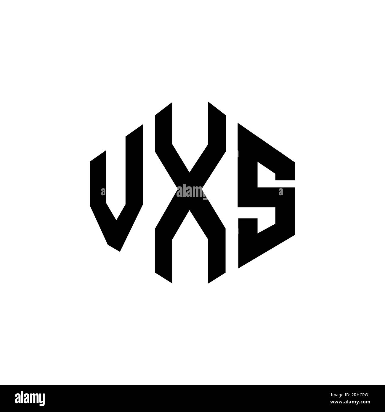 VXS letter logo design with polygon shape. VXS polygon and cube shape logo design. VXS hexagon vector logo template white and black colors. VXS monogr Stock Vector