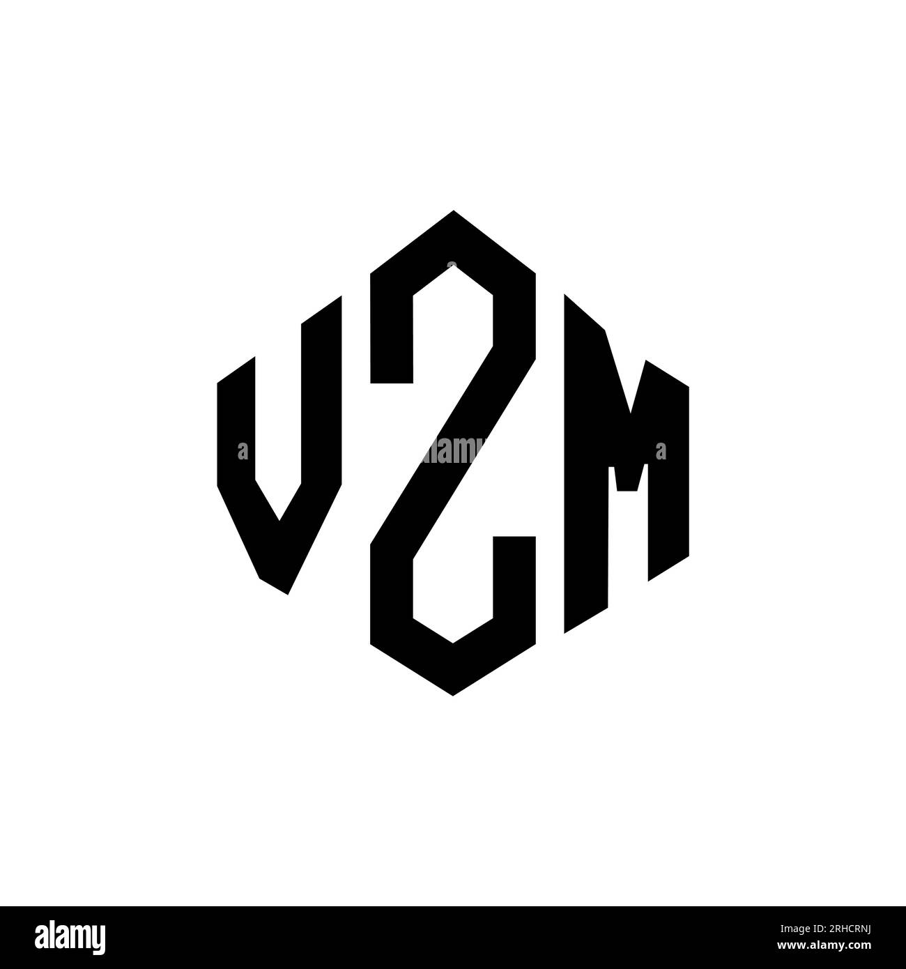 VZM letter logo design with polygon shape. VZM polygon and cube shape ...