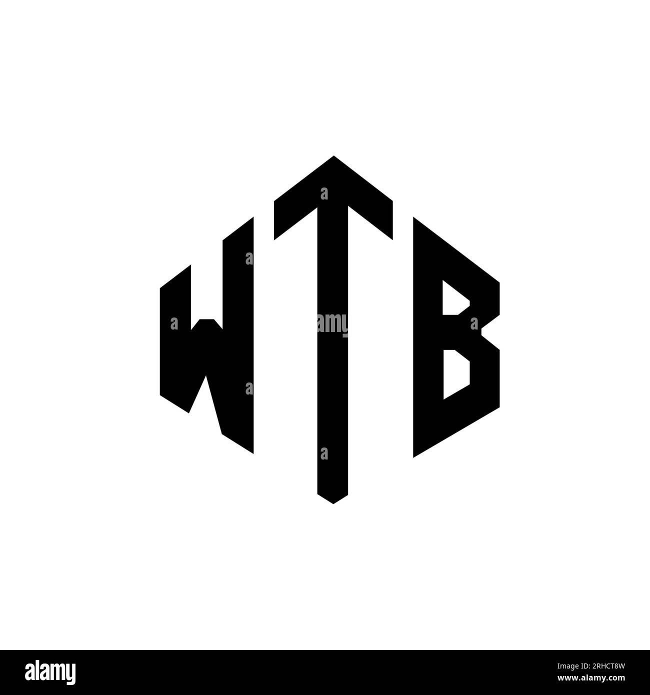 WTB letter logo design with polygon shape. WTB polygon and cube shape ...