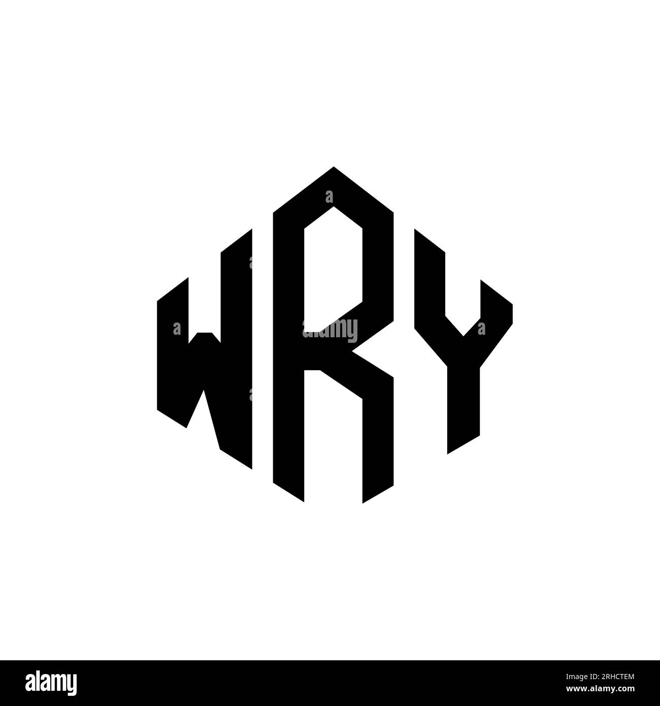 WRY letter logo design with polygon shape. WRY polygon and cube shape ...