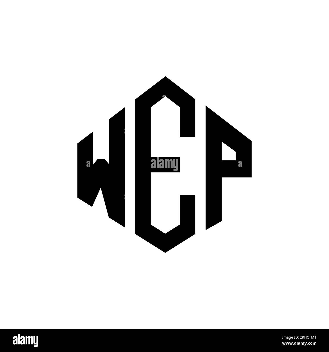 WEP letter logo design with polygon shape. WEP polygon and cube shape ...