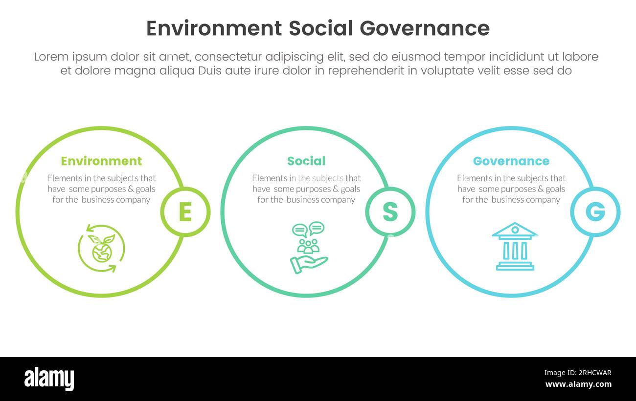 esg environmental social and governance infographic 3 point stage ...