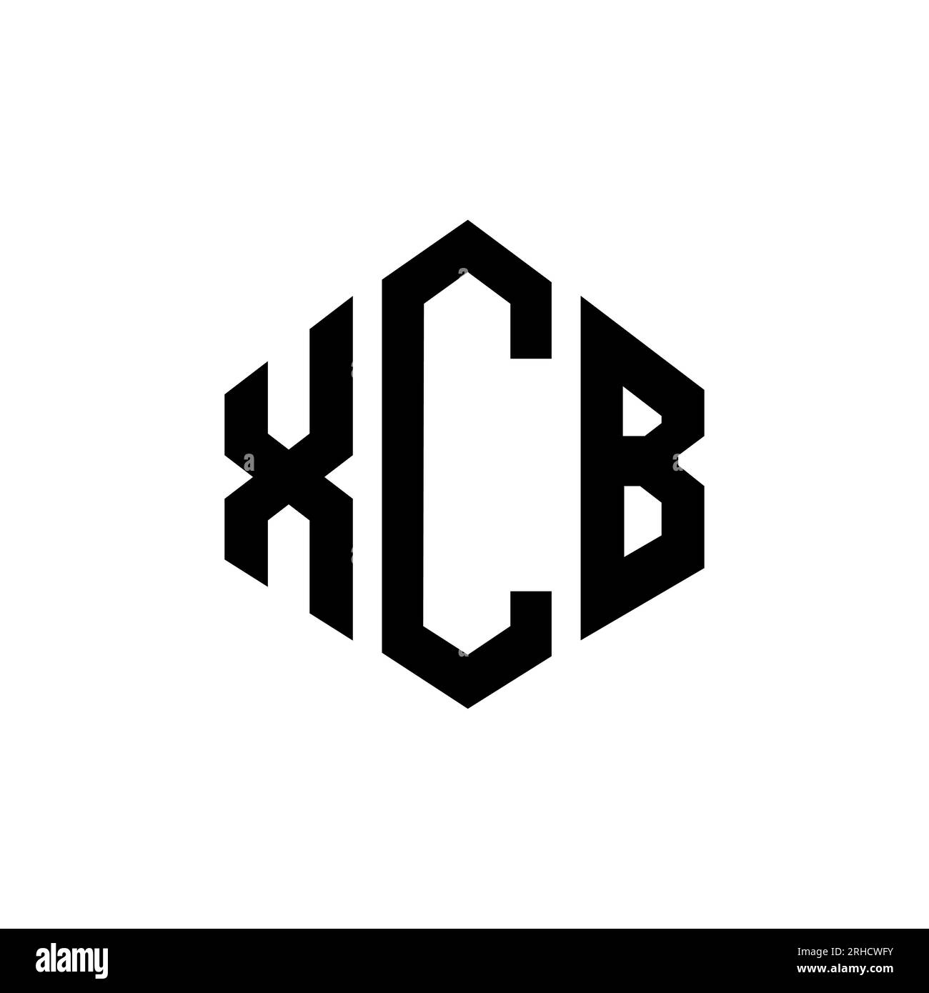 XCB letter logo design with polygon shape. XCB polygon and cube shape logo design. XCB hexagon vector logo template white and black colors. XCB monogr Stock Vector