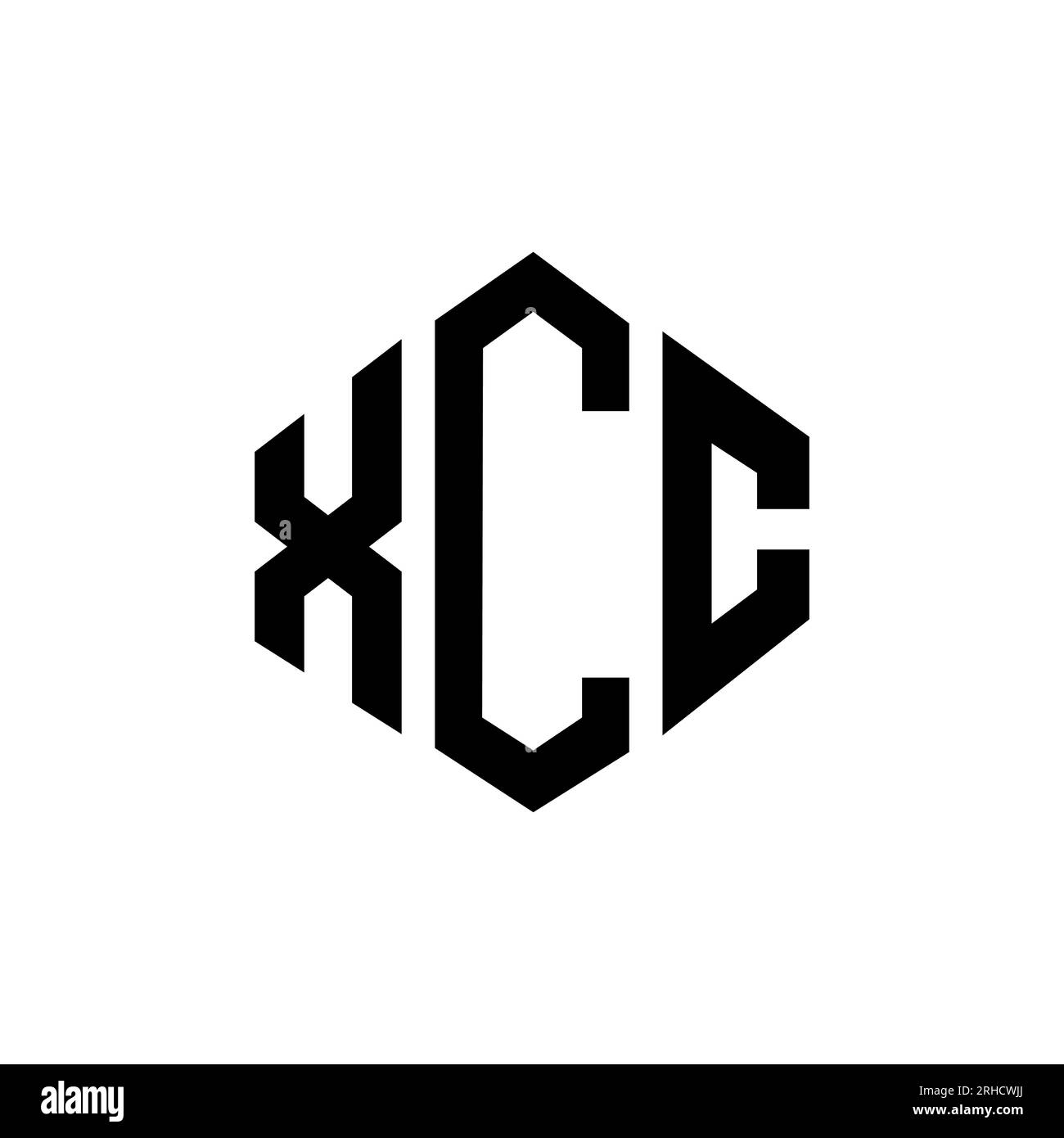 XCC letter logo design with polygon shape. XCC polygon and cube shape logo design. XCC hexagon vector logo template white and black colors. XCC monogr Stock Vector