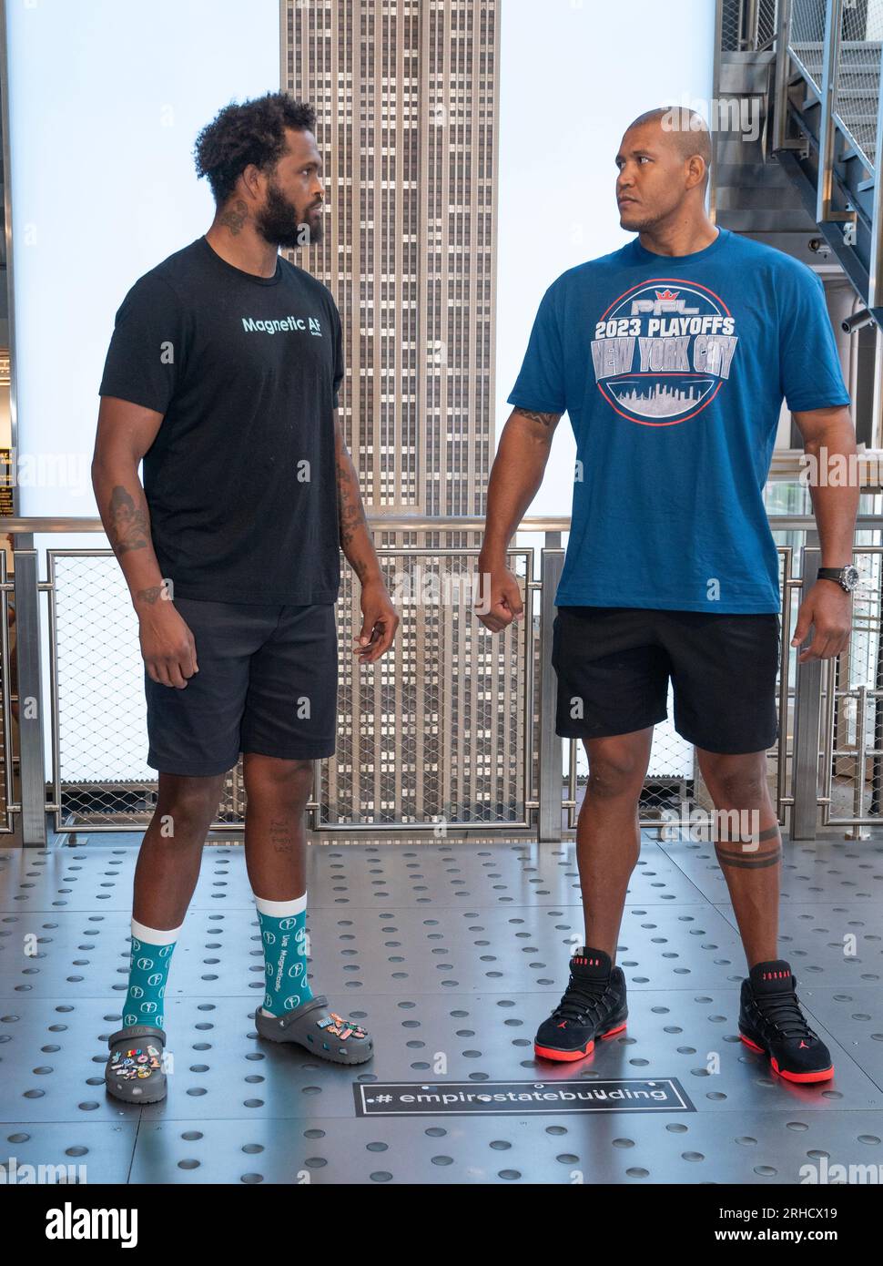 PFL fighters Maurice Greene and Renan Ferreira visit Empire State