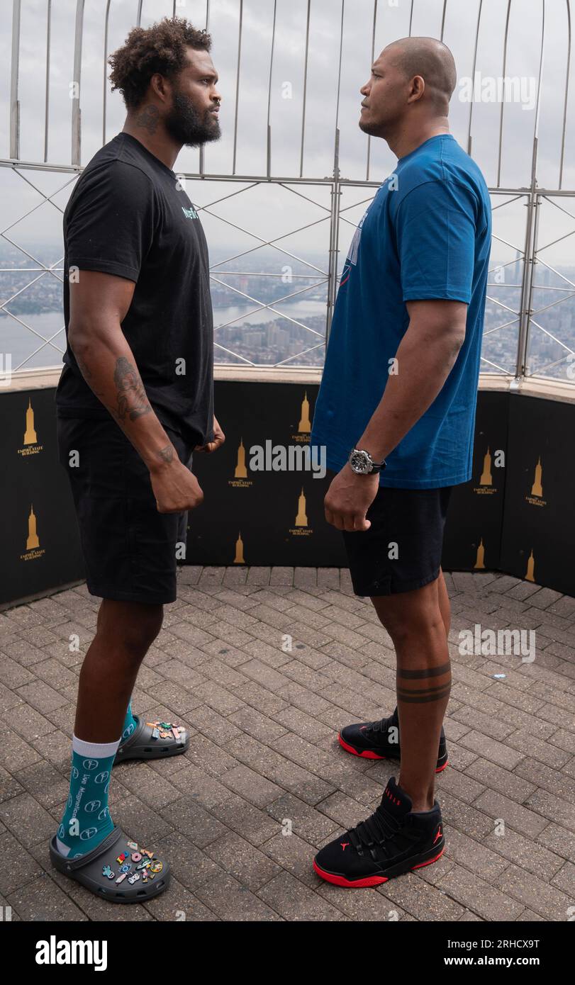 PFL fighters Maurice Greene and Renan Ferreira visit Empire State